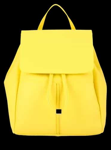 Mochila amarela como exemplo de fotografia de produto