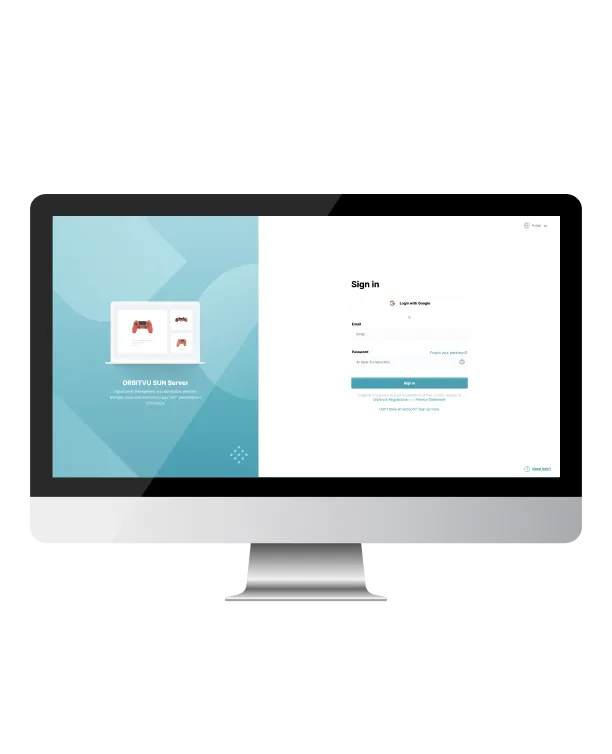 Tela de login no monitor desktop