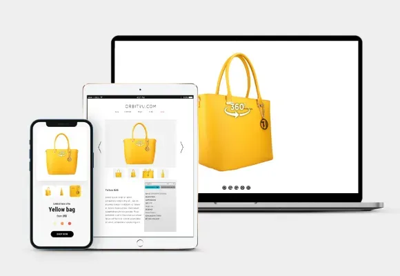Visualização responsiva de produtos em 360° em vários dispositivos