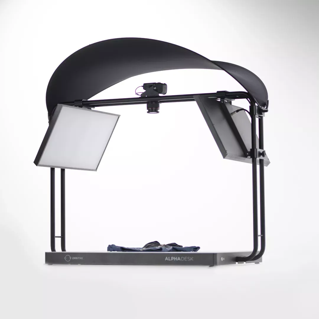 Prévia da especificação do estúdio automatizado de fotografia de produtos Alphadesk