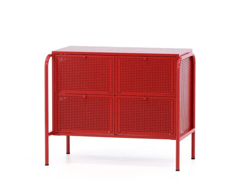 Packshot de armário vermelho