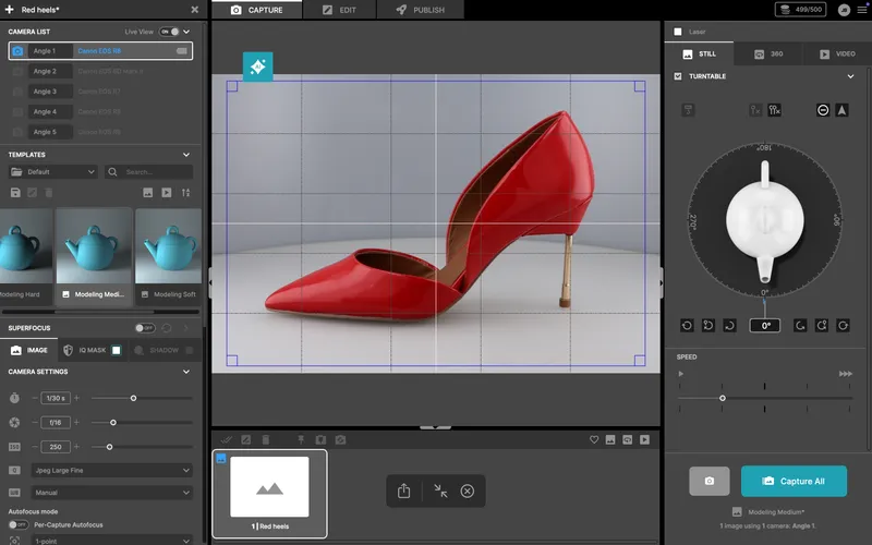 Fotografe o produto sem o IQ Mask