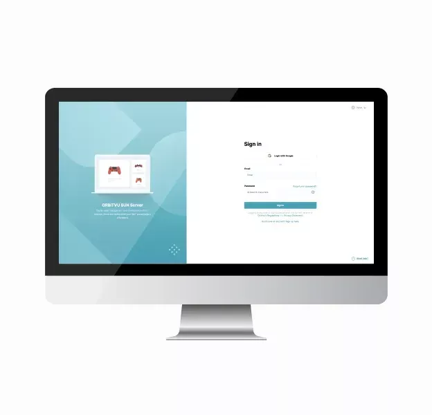 Página de login do Orbitvu SUN Server